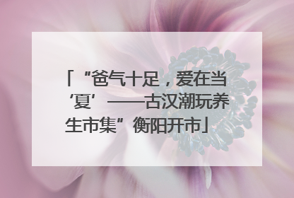 “爸气十足，爱在当‘夏’——古汉潮玩养生市集”衡阳开市