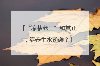 “凉茶老三”和其正，靠养生水逆袭？