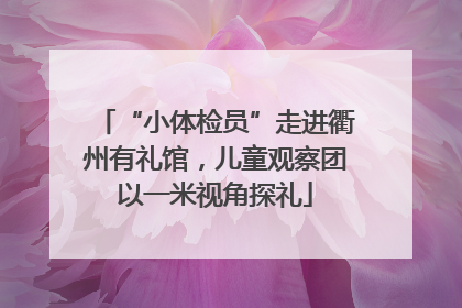 “小体检员”走进衢州有礼馆，儿童观察团以一米视角探礼