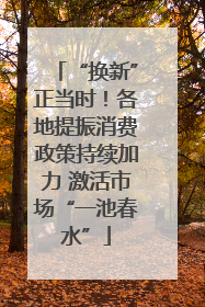“换新”正当时！各地提振消费政策持续加力 激活市场“一池春水”