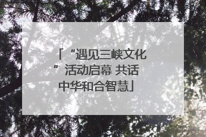 “遇见三峡文化”活动启幕 共话中华和合智慧