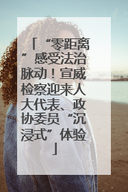 “零距离”感受法治脉动！宣威检察迎来人大代表、政协委员“沉浸式”体验