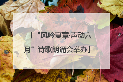 “风吟夏章·声动六月”诗歌朗诵会举办