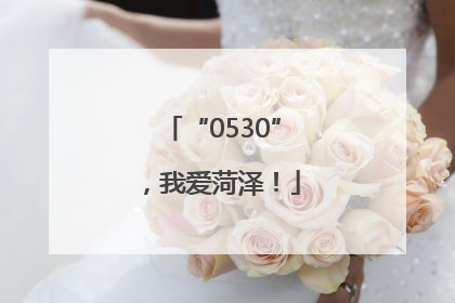 “0530”，我爱菏泽！