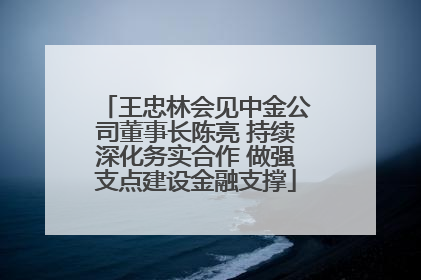 王忠林会见中金公司董事长陈亮 持续深化务实合作 做强支点建设金融支撑