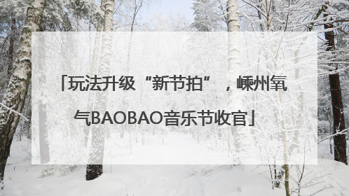 玩法升级“新节拍”，嵊州氧气BAOBAO音乐节收官