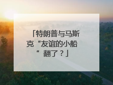 特朗普与马斯克“友谊的小船”翻了？