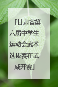 甘肃省第六届中学生运动会武术选拔赛在武威开赛