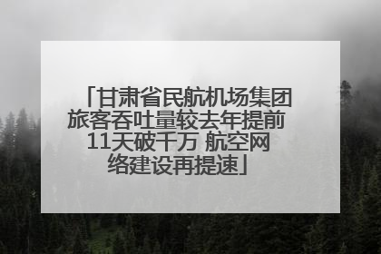 甘肃省民航机场集团旅客吞吐量较去年提前11天破千万 航空网络建设再提速