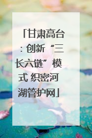 甘肃高台：创新“三长六链”模式 织密河湖管护网