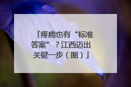 疼痛也有“标准答案”？江西迈出关键一步（图）