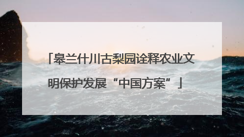 皋兰什川古梨园诠释农业文明保护发展“中国方案”