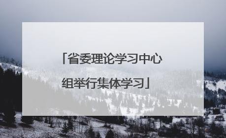 省委理论学习中心组举行集体学习