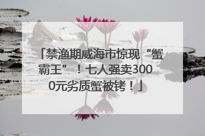 禁渔期威海市惊现“蟹霸王”！七人强卖3000元劣质蟹被铐！
