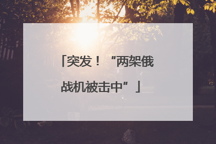 突发！“两架俄战机被击中”