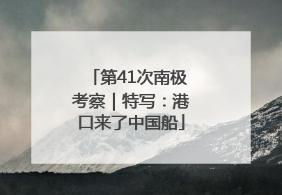第41次南极考察｜特写：港口来了中国船