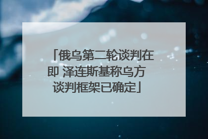 俄乌第二轮谈判在即 泽连斯基称乌方谈判框架已确定