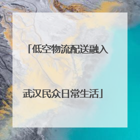 低空物流配送融入武汉民众日常生活