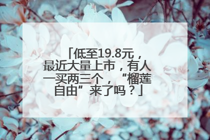 低至19.8元,最近大量上市,有人一买两三个,“榴莲自由”来了吗?