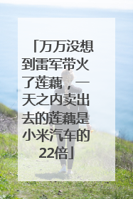 万万没想到雷军带火了莲藕，一天之内卖出去的莲藕是小米汽车的22倍