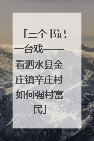 三个书记一台戏——看泗水县金庄镇辛庄村如何强村富民