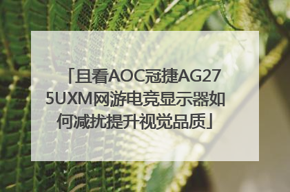 且看AOC冠捷AG275UXM网游电竞显示器如何减扰提升视觉品质