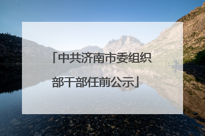 中共济南市委组织部干部任前公示