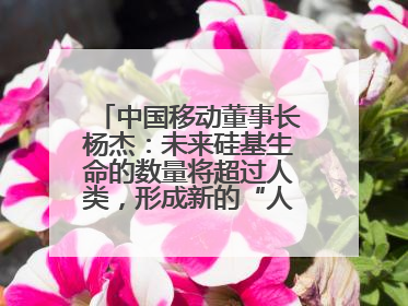 中国移动董事长杨杰：未来硅基生命的数量将超过人类，形成新的“人口红利”
