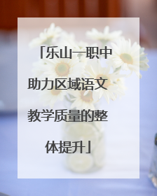 乐山一职中助力区域语文教学质量的整体提升
