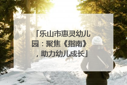 乐山市惠灵幼儿园：聚焦《指南》，助力幼儿成长