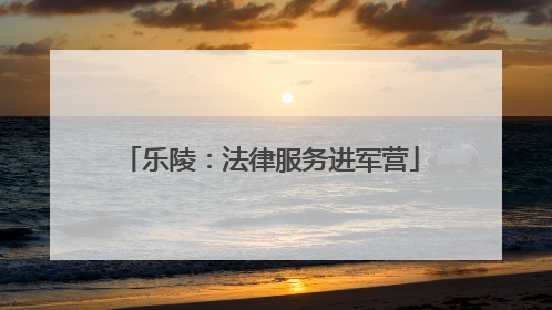 乐陵：法律服务进军营