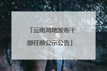 云南两地发布干部任前公示公告