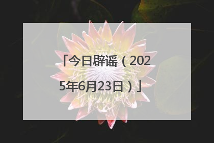 今日辟谣（2025年6月23日）