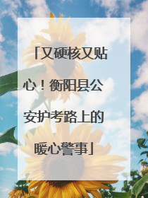 又硬核又贴心！衡阳县公安护考路上的暖心警事