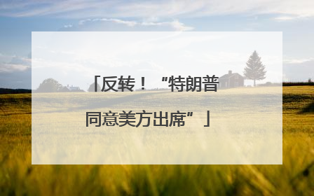 反转！“特朗普同意美方出席”