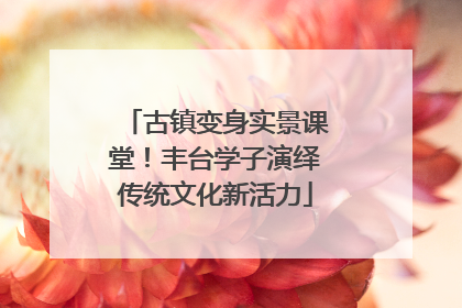古镇变身实景课堂！丰台学子演绎传统文化新活力