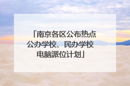 南京各区公布热点公办学校、民办学校电脑派位计划