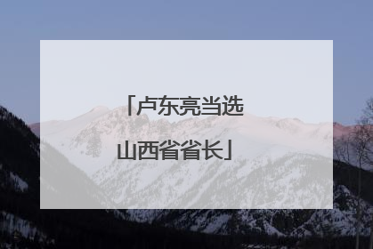 卢东亮当选山西省省长