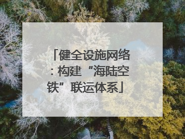 健全设施网络：构建“海陆空铁”联运体系