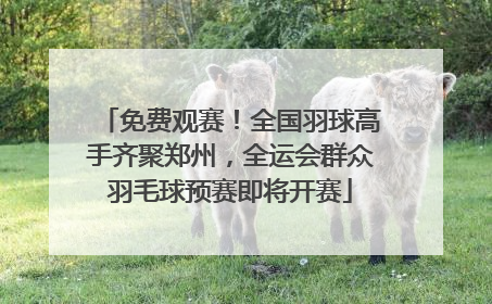 免费观赛！全国羽球高手齐聚郑州，全运会群众羽毛球预赛即将开赛