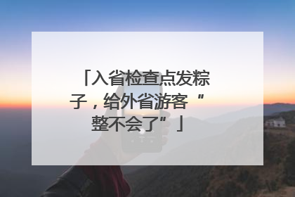 入省检查点发粽子，给外省游客“整不会了”