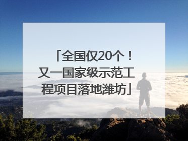 全国仅20个！又一国家级示范工程项目落地潍坊