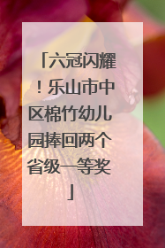 六冠闪耀！乐山市中区棉竹幼儿园捧回两个省级一等奖