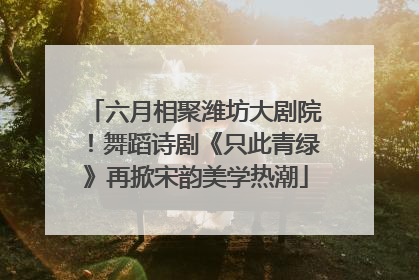 六月相聚潍坊大剧院！舞蹈诗剧《只此青绿》再掀宋韵美学热潮