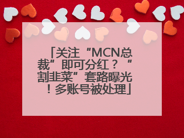 关注“MCN总裁”即可分红？“割韭菜”套路曝光！多账号被处理