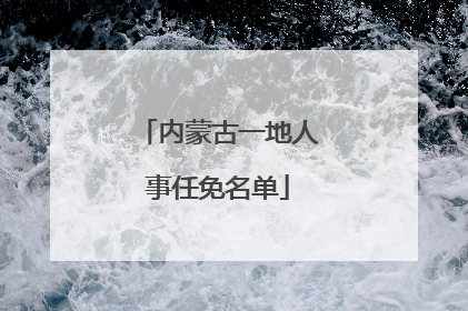 内蒙古一地人事任免名单