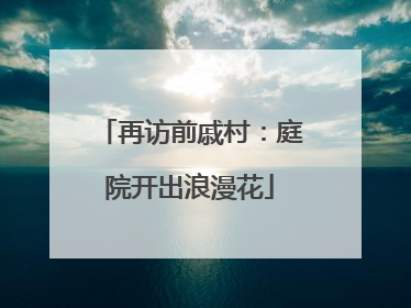再访前戚村：庭院开出浪漫花