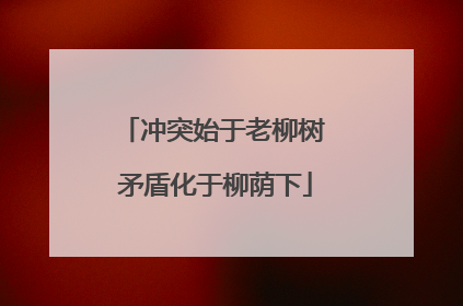 冲突始于老柳树 矛盾化于柳荫下