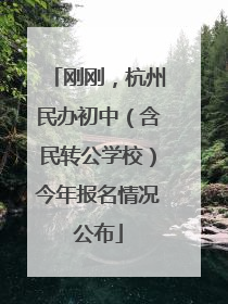 刚刚，杭州民办初中（含民转公学校）今年报名情况公布