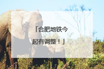 合肥地铁今起有调整！